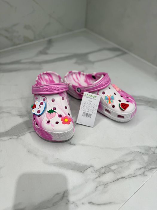Сrocs дитячі 35-36 розмір чорні/рожеві/кольорові /детские crocs /крокс W6