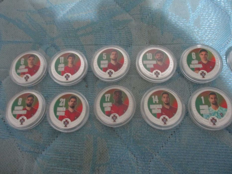 moedas da seleçao icoins prateadas-lote de 6