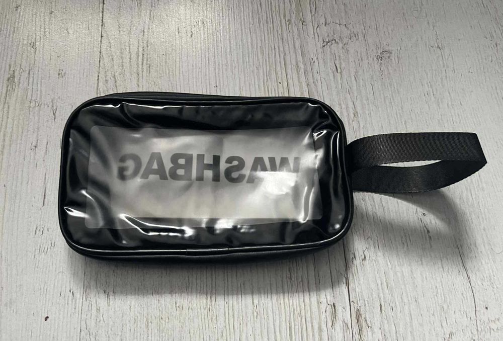 Czarno przezroczysta kosmetyczka torba do kąpieli damska (unisex)