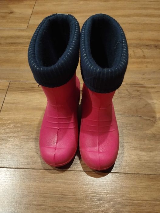 Różowe ocieplane piankowe lekkie kalosze Demar 24