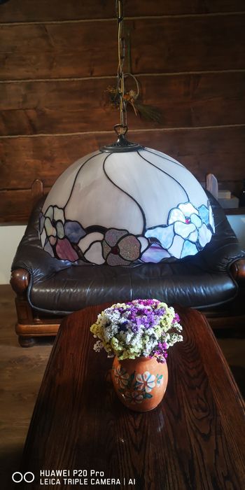Lampa wisząca witrażowa