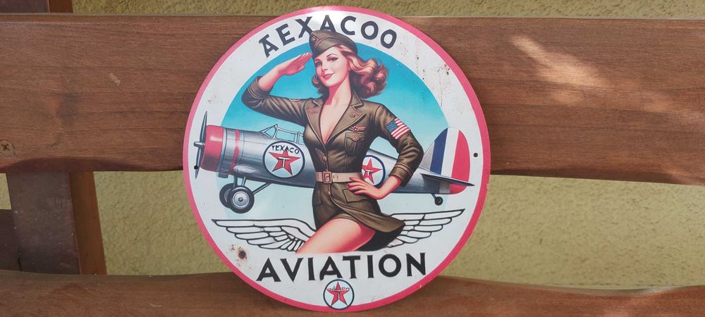 Tabliczka metalowa vintage średnica 20cm