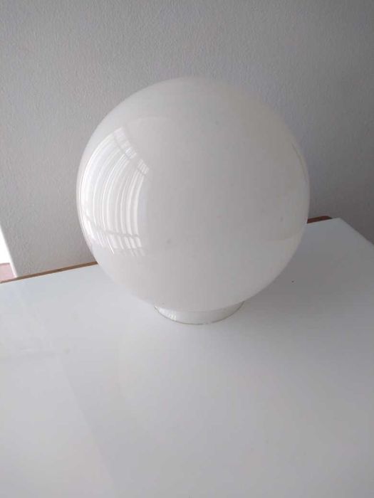Globo para candeeiro em vidro branco