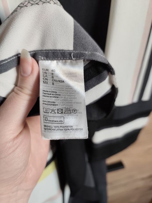 H&M L 40 sukienka zwiewna paski do pracy na wiosnę