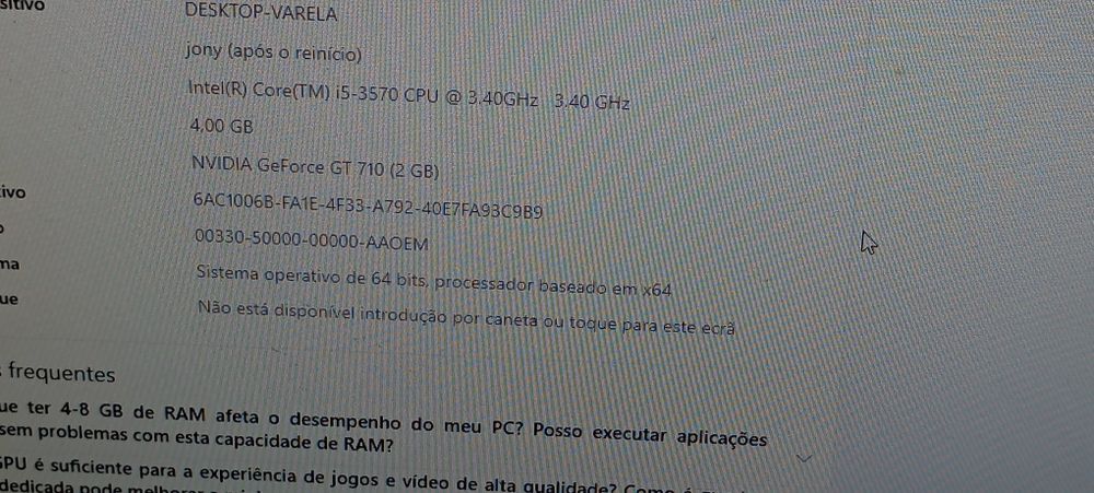 PC gaming TFT 24 HDMI torre dois discos 500 gigas som na própria torre
