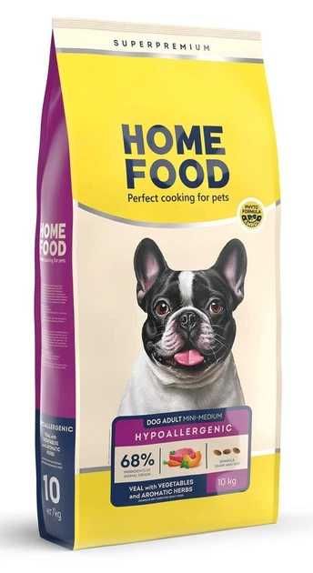 Корм для дорослих собак Home Food гіпоалергенний Телятина з овочами для маленьких та середніх порід 10 кг (дефект упаковки)