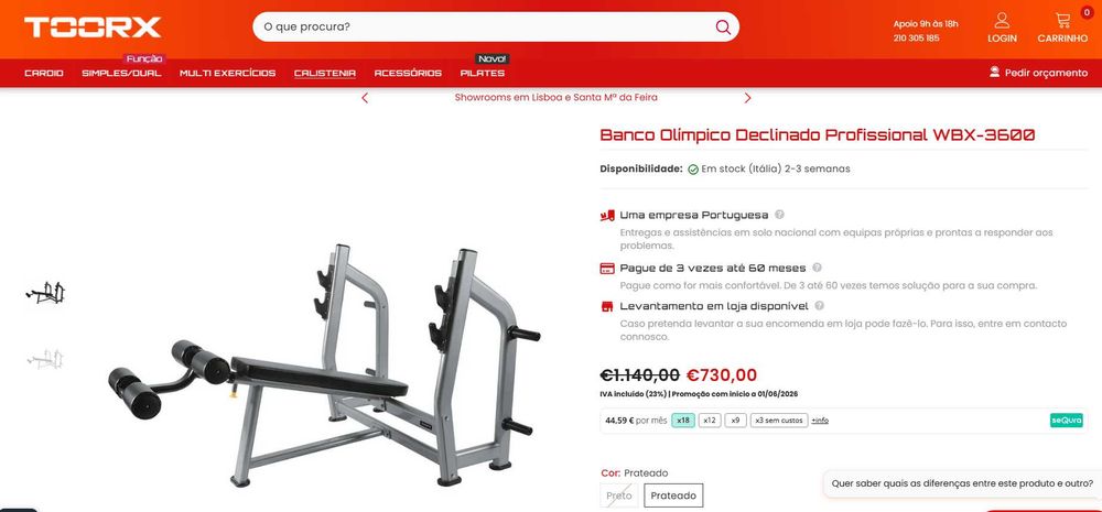 Banco Olímpico Declinado Profissional WBX-3600