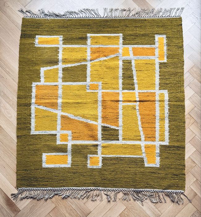 Kilim geometryczny lata 60 vintage PRL