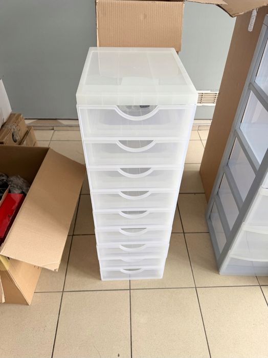Iris Ohyama Plastikowy regał organizer do przechowywania 9 szuflad