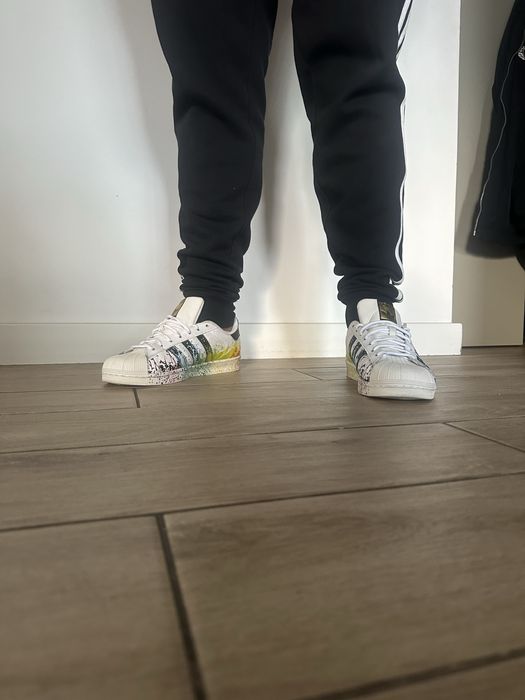 Adidas Superstar Pride Shoes White Black Multi-Color Rainbow 42 roz.