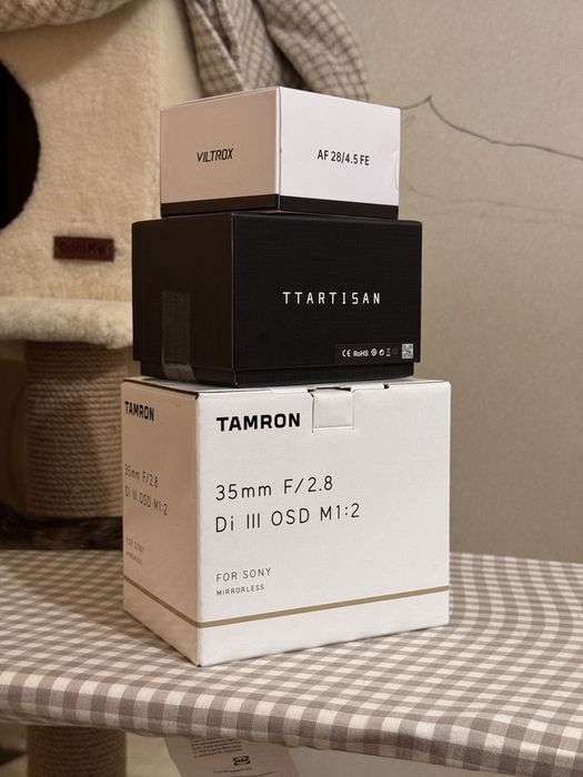 Tamron 35mm F/2.8 OSD  M1:2 | Viltrox 28mm f/4.5 | TTArtisan 75mm f/2