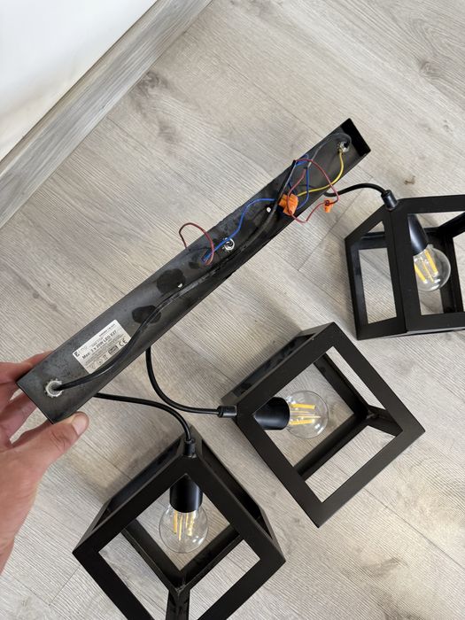 Lampa IKEA soft SWEDEN kwadraty E27 na 3 żarówki