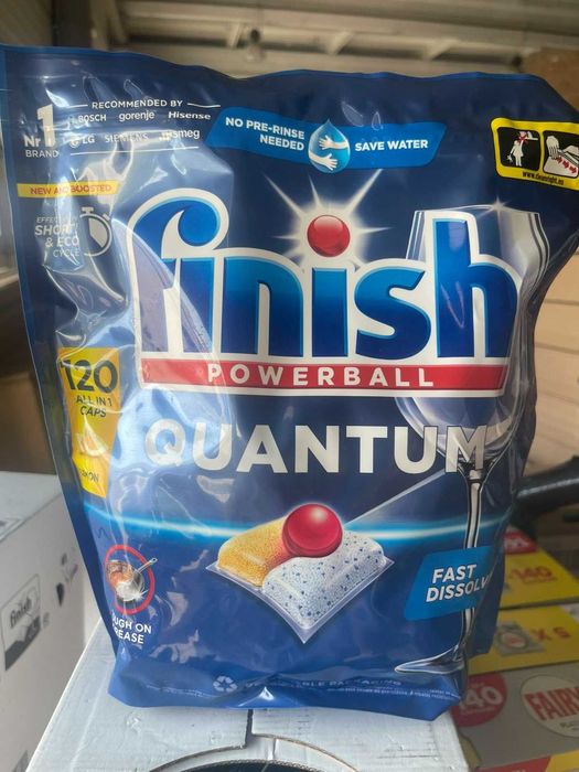 Капсули для посудомийних машинах Finish Quantum All in 1 Лимон 120шт