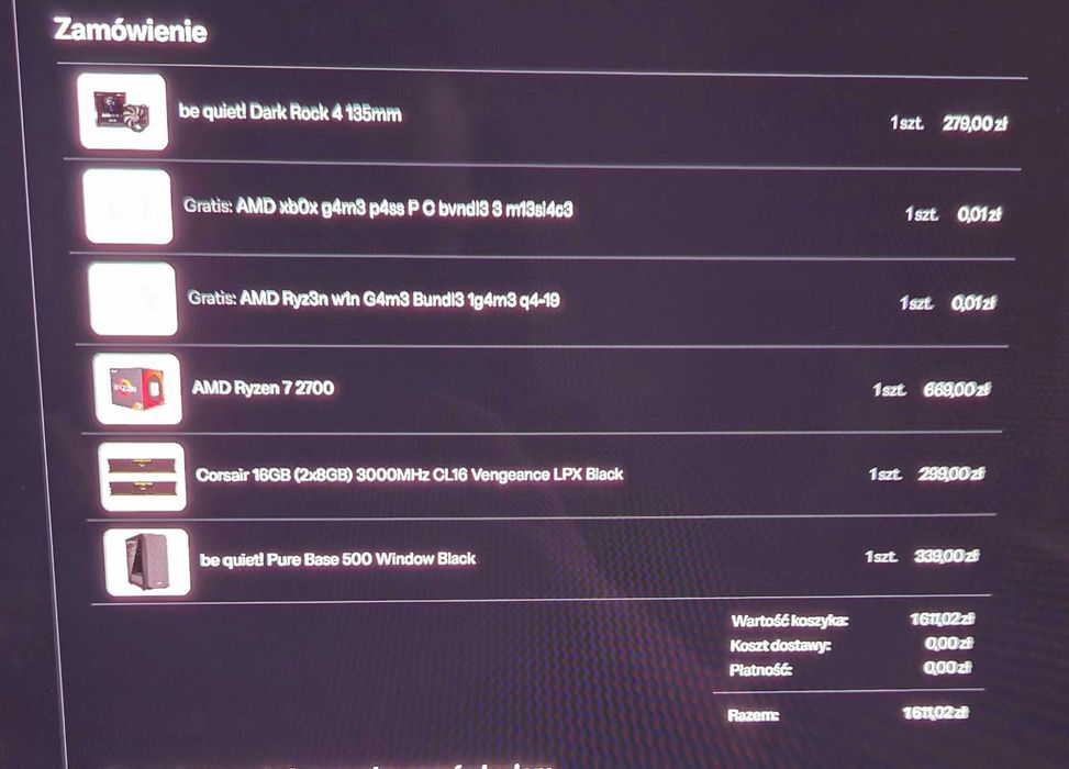 Komputer Stacjonarny RTX 2060/r7 2700/16GB DDR4/1T SSD