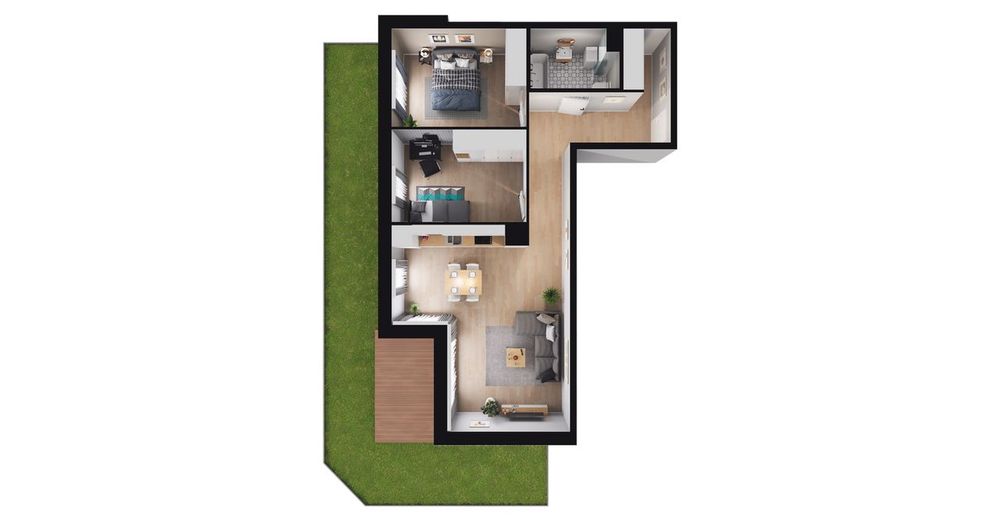 3-pokojowe mieszkanie 65m2 + ogródek Bezpośrednio