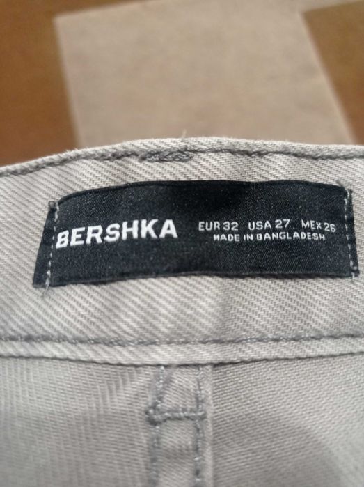 Spodnie Bershka rozmiar 32 szare bojowki