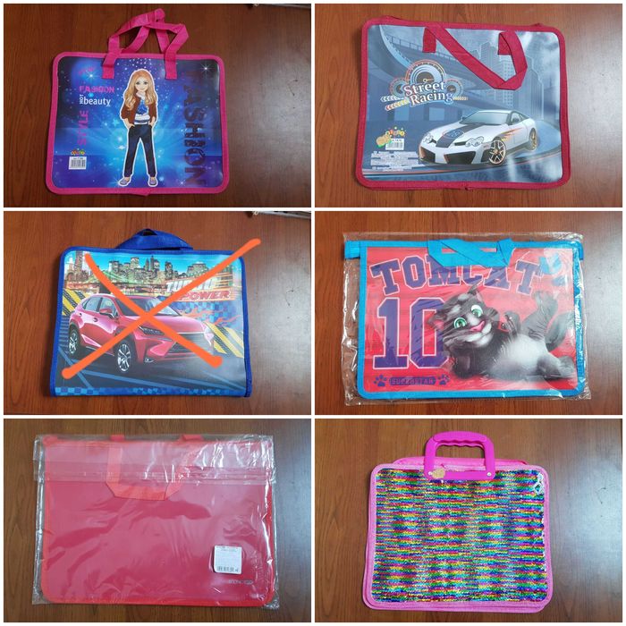 Папка порфель з ручкам А4 А4+, з 2 відділен Малюн Паєтки Зошит Ручн пр