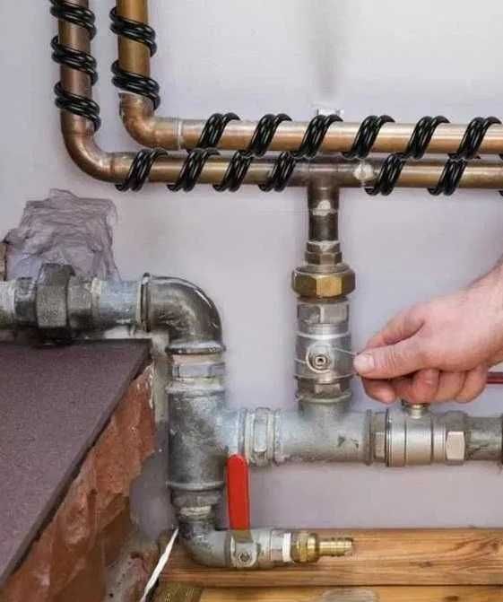 Kabel grzejny, przewód grzewczy do rur + termostat KERBL 1 m