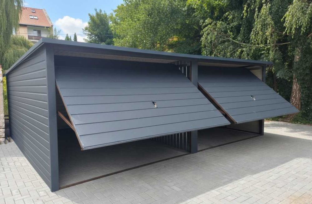 Garaż PREMIUM blaszany drewnopodobny GRAFIT 6x5 6x6 6x7 7x6 Producent