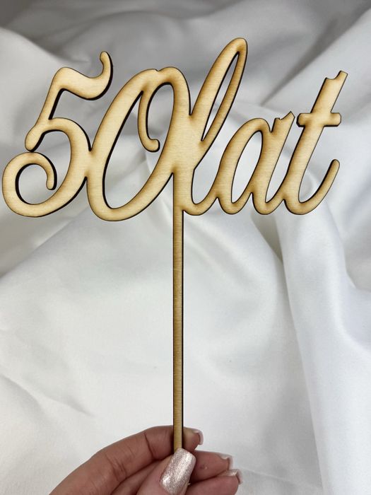 TOPPER na tort drewniany