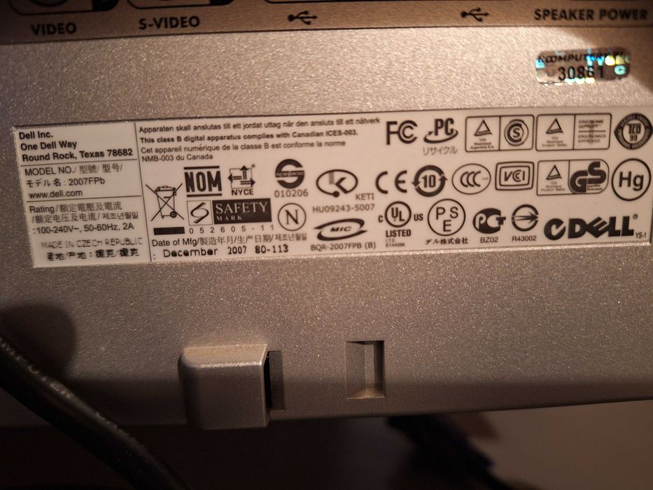 Monitor Dell 2007FPb