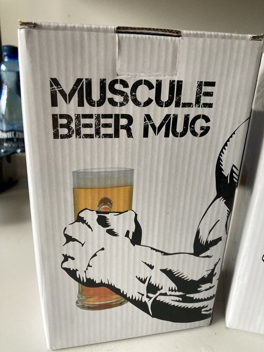 Kufel do piwa Pakera Siłacza, mocne szkło, nowe