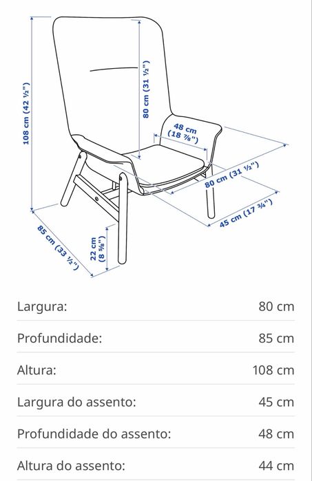 Poltrona VEDBO Ikea como nova