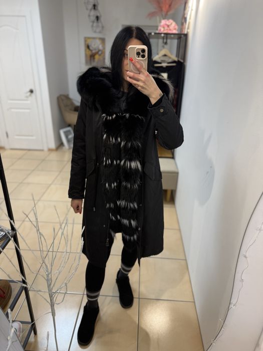 Парка натуральна норка песець