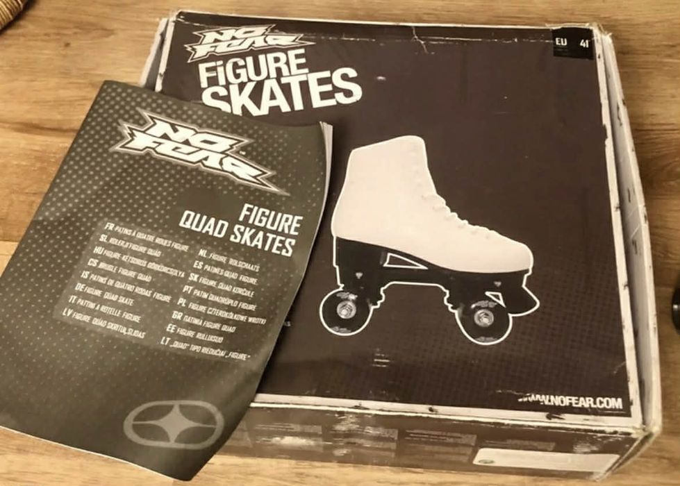 Wrotki figurowe No Fear EU 41 – białe QUAD, styl łyżew figurowych