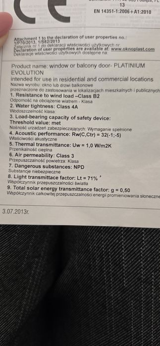 Okno balkonowe oknoplast