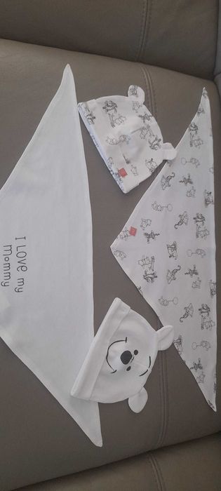 rozm. 56/62 Cool Club 2× komplet czapka + chustka czapki niemowlęce