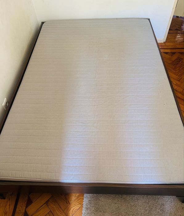 Cama Casal Completa IKEA – Estrutura + 2x Estrado Sultan Lurøy + Colchão Sultan