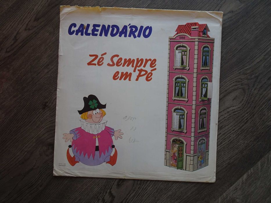 Antigo calendário zé sempre em pé do programa 1 2 3