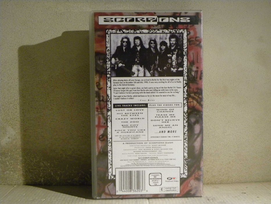 kaseta vhs Scorpions – Crazy World Tour Live...Berlin 1991
