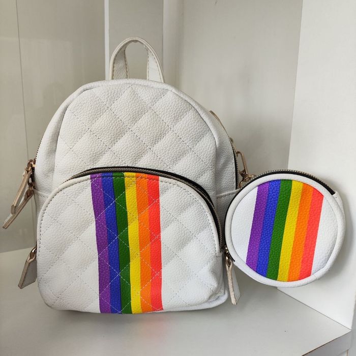 Новий мінірюкзак Claire's з веселкою + гаманець (Оригінал)