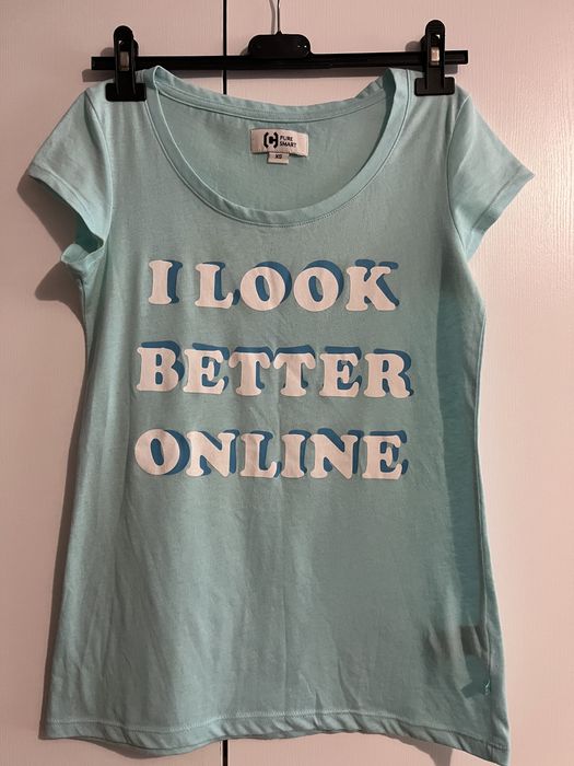 Niebieska koszulka z nadrukiem XS/S !