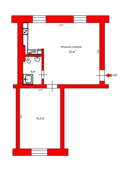 Продається простра квартира з ремонтом в центрі міста