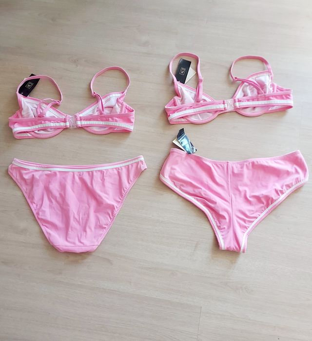 Soutien rosa e branco