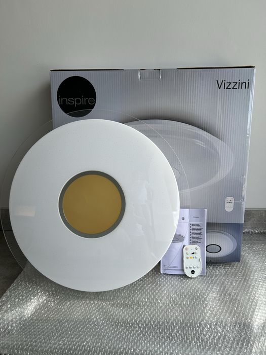 Lampa sufitowa Plafon Vizzini z pilotem średnica 56 cm biały LED Inspire