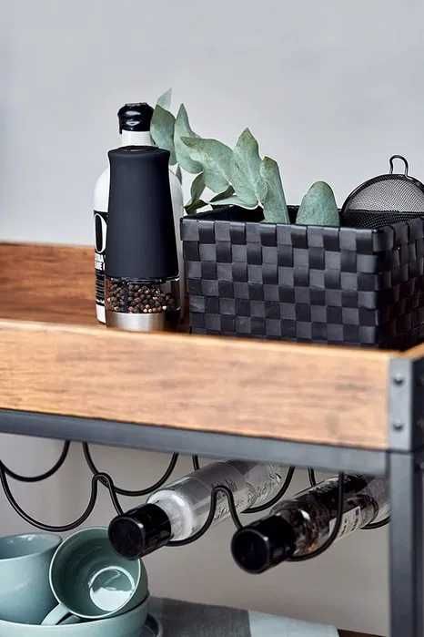 Rustykalny Barek mobilny z tacą Wózek kuchenny