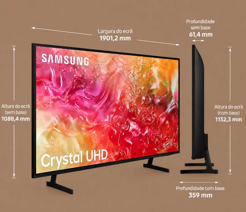 Samsung 85" DU7105 Crystal UHD 4K Smart TV – Nova | Garantia 3 Anos