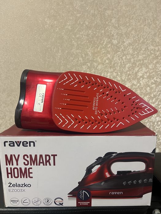 Праска парова Raven EZ003X, (3000Вт) з керамічною підошвою, червоний