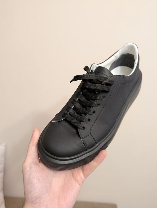 Кеди Kalenda чорні шкіряні 38 (25 см) можливий обмін