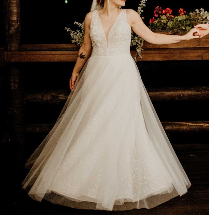 Suknia Ślubna Herms Bridal Dallas ecru WYMIARY Welon GRATIS!