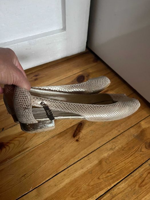 Czółenka złote, open toe, , 38, Alfama Art Design