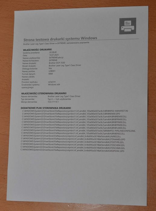 Brother DCP-7030 urządzenie wielofunkcyjne laserowe niski przebieg
