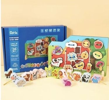 Шнурівка деревʼяна (ігрова панель, фігурки, мотузки)