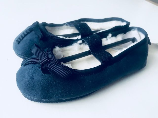 Baleriny pluszowe kapcie granatowe balerinki H&M Rozm. 24 + GRATIS