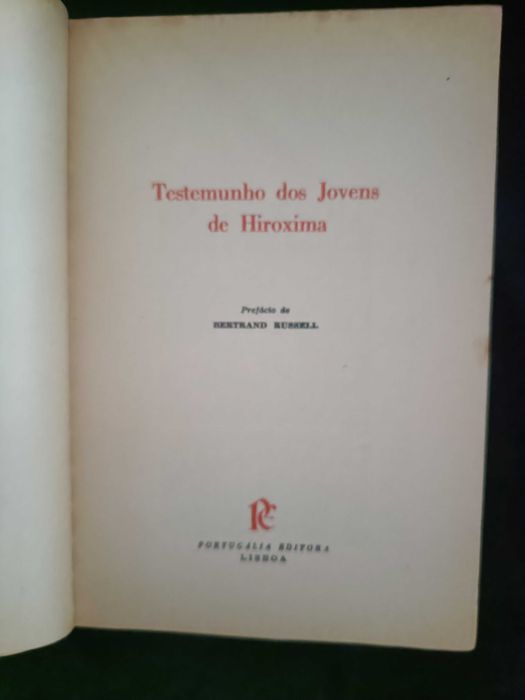 Livro "Testemunho dos jovens de Hiroxima"