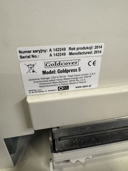 OPUS Goldpress 5 + zestaw czcionek i ramek – profesjonalna złociarka